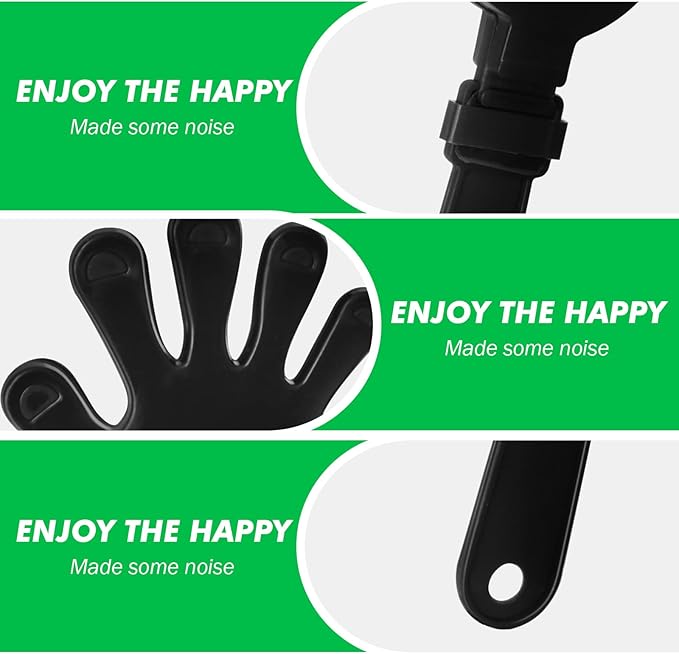 20 Pcs Hand Clappers Noisemakers 7.5 Inch Clappers Noisemakers Plastic Hand Clappers for Birthdays Game Football Sporting Events Cheers Supplies Dance Basketball Football Noisemakers(Black)