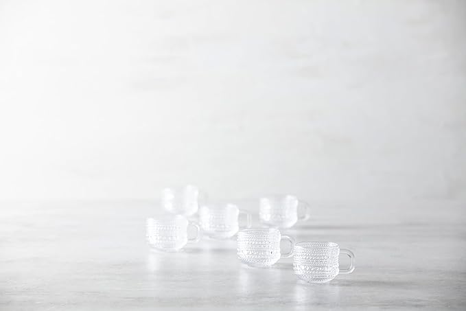 Fortessa Jupiter Glass, 3 Ounce Espresso Cup (Set of 6), Clear