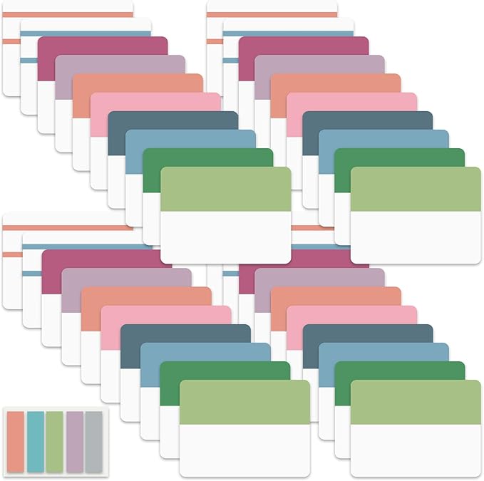 ELII 900 PCS Book Tabs 2 Inch Sticky Index Tabs, Colored Page Markers Repositionable Tags Reading Tabs Self Adhesive Tape Flags for Books, Binders, Notebook and File Folders