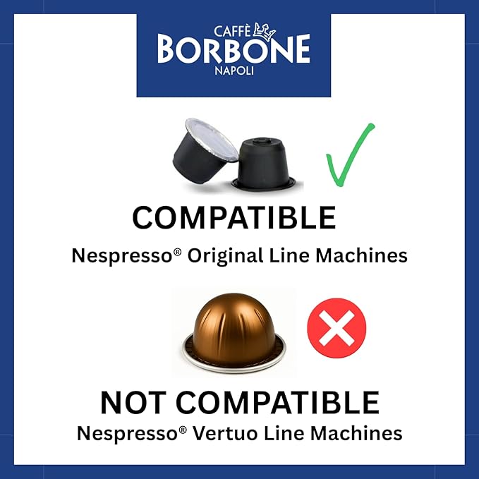 Caffè Borbone Blue Blend Nespresso Compatible Espresso Coffee Pods, 100 Count Espresso Pods