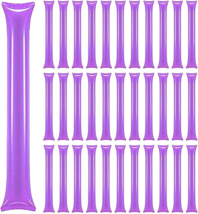 Lovecheer 50PCS Thunder Sticks Thicken Cheering Sticks Plastic Inflatable Noise Makers for Sports Team Spirit Party