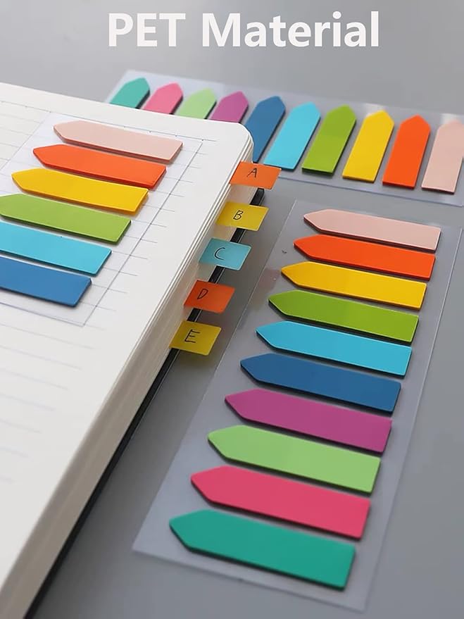 ELII 2400Pcs Sticky Tabs for Annotating Books,Morandi Book Tabs for Binders,Page Markers Clear Writable and Repositionable Book Flags Strip Index Tabs (morandi-2400pcs New)