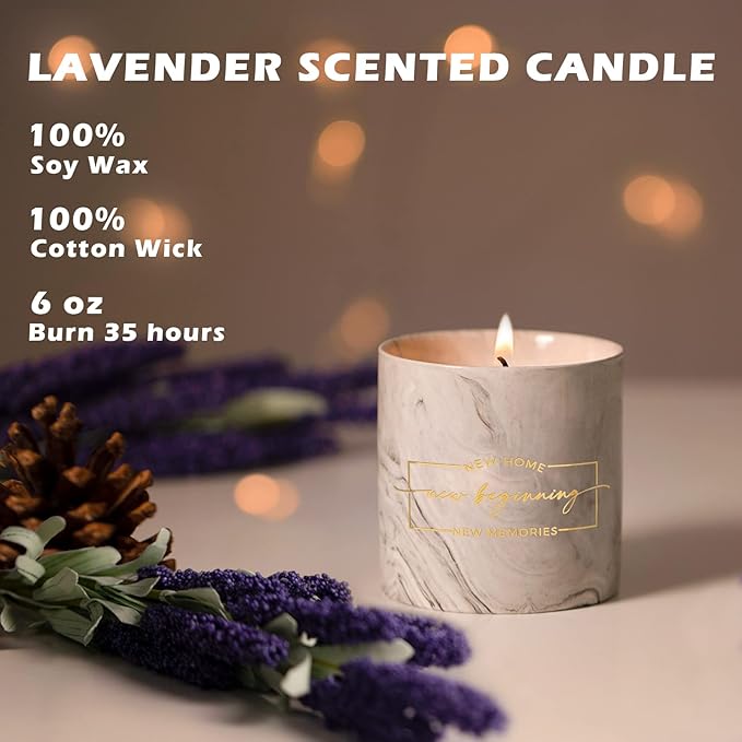 Freejac New Home Housewarming Gift for Women Men Friend, Gift Ideas New Homeowner Decoration Party Decor Porcelain Ceramics Scented Candle 6oz
