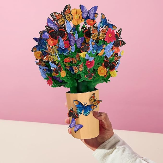 Lovepop Everyday Pop-Up Card for Her and Him - 3D Pop-Up Bouquet Greeting Cards for Men, Women - Lavender Butterfly - 12" x 8.5" Floral Bouquet - Blank Note Card Included