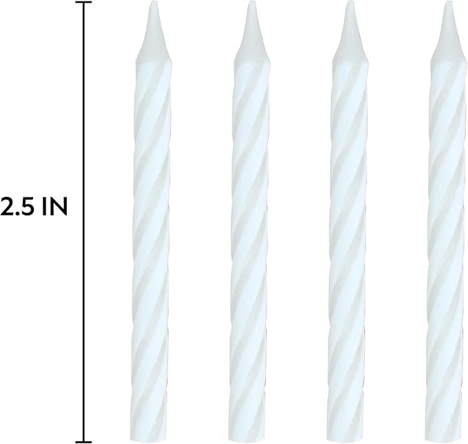 White Birthday Candles Spiral, Candle for Cake, Cupcake, Party Celebration (48 Count)