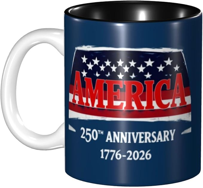 AMERICA 250TH 250th 11oz Ceramic Mug Cute Coffee Mugs Tea Cup with Handle for Office and Home Gift for Men Women