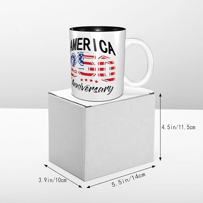 USA 250TH 2 250th 11oz Ceramic Mug Cute Coffee Mugs Tea Cup with Handle for Office and Home Gift for Men Women