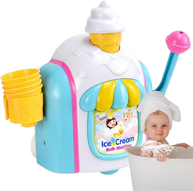 Bubble Maker for Bathtub - Kid Ice Cream Foam Maker,Bubble Blower Machine Toy for Kids Bathtub Shower Christmas Birthday Fun Enjoyment
