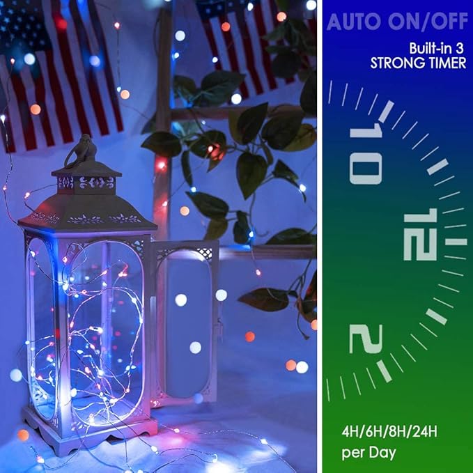 StarryEver 24 Multi Color Changing Fairy Lights USB Powered with Remote Control, 33ft 100 RGB LED Bright Silver Wire Starry String Lights for Christmas Tree, Wedding Party, Bedroom Holiday Décor