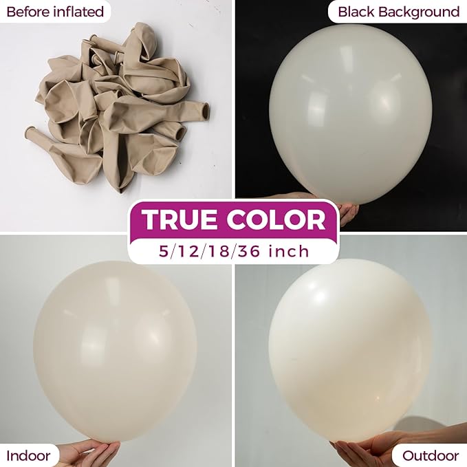 Bezente White Sand Balloons 18 Inch - 30 Pack Large Thick Sand White Balloons Big Round Cream Latex Balloons for Birthday Wedding Bridal Shower Gender Reveal Party Decoration