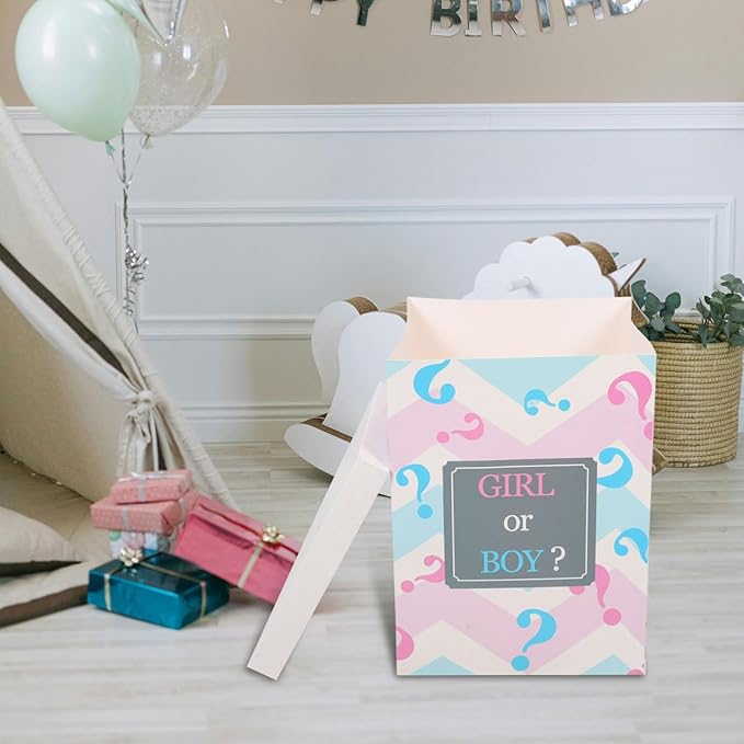 Paper Decorative Balloon Box for Shower Party Gender Reveal Boy Girl Balloon Boxes for Shower Decorations and Celebrations