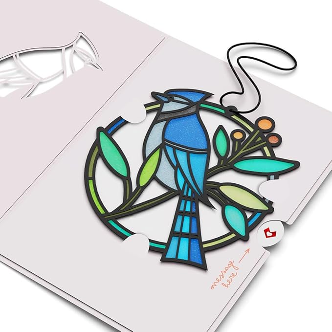 Lovepop Everyday Suncatcher Card for Her and Him - 3D Greeting Cards for Boys, Girls, Men, Women - Simple Hello Blue Jay - 5" x 7" Card - Blank Notecard & Envelope Included