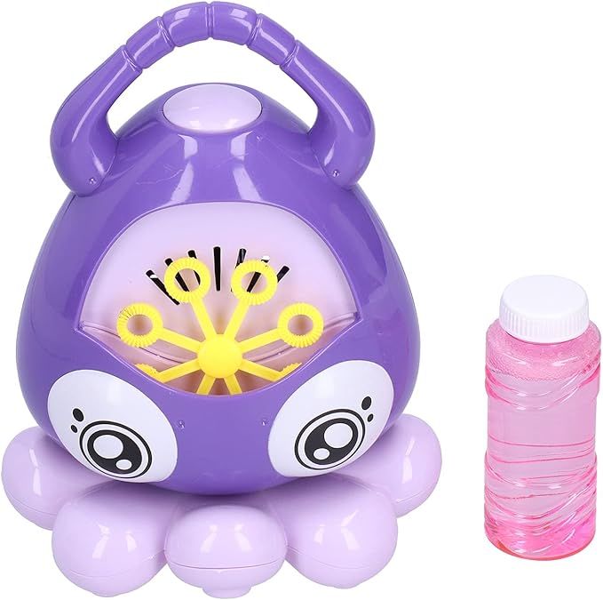 Portable Bubble Machine for Kids, Automatic Bubble Blower with Music Function, 8 Rotating Wands for 3000 Bubbles Per Minute, Handheld Bubble Maker for Toddlers, Outdoor Party,