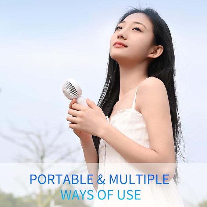Mini Portable Fan 6 Pack, Cute Handheld Battery Operated Lightweight Small Personal Fans with 3 Speeds and USB Rechargeable Eyelash Fan for Stylish Girl Kids Women Men Office Outdoor Travel Camping