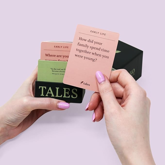 TALES Life Story Interview Kit – Classic Edition (Original Packaging) – Conversation Cards for Families, Parents, Adults – Game Night, Road Trips, Dinner Table, Getting to Know You