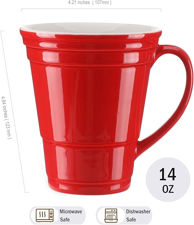 HOME SMILE Novelty Coffee Mug for Women Office Work,Ceramic 14 oz Large Coffee Cup,Valentines Birthday Gifts for Mom Female Friend Coworker,Red,Microwave & Dishwasher Safe