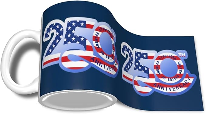 USA 250TH 4 250th 11oz Ceramic Mug Cute Coffee Mugs Tea Cup with Handle for Office and Home Gift for Men Women