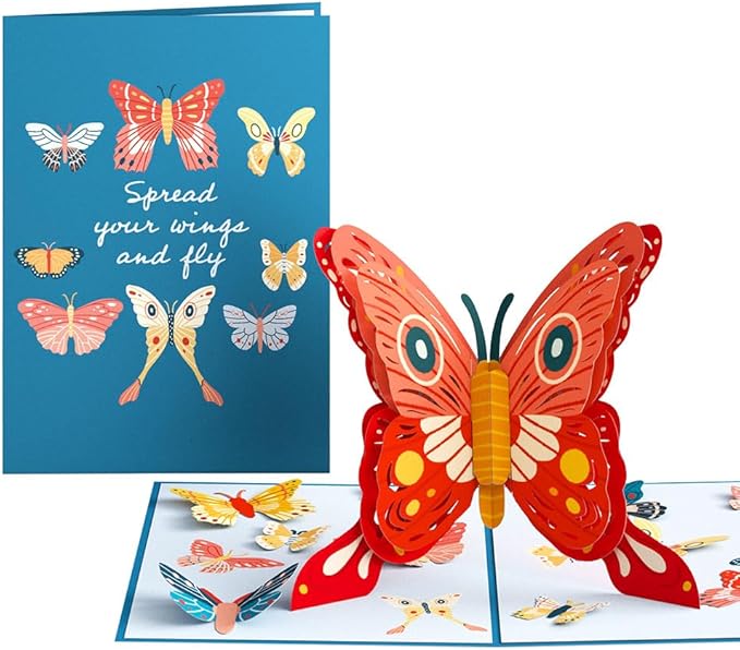 Lovepop Everyday Pop-Up Card for Her and Him - 3D Spring Greeting Cards for Boys, Girls, Men, Women - Spread Your Wings - 5" x 7" Butterfly Card - Blank Note Card & Envelope Included
