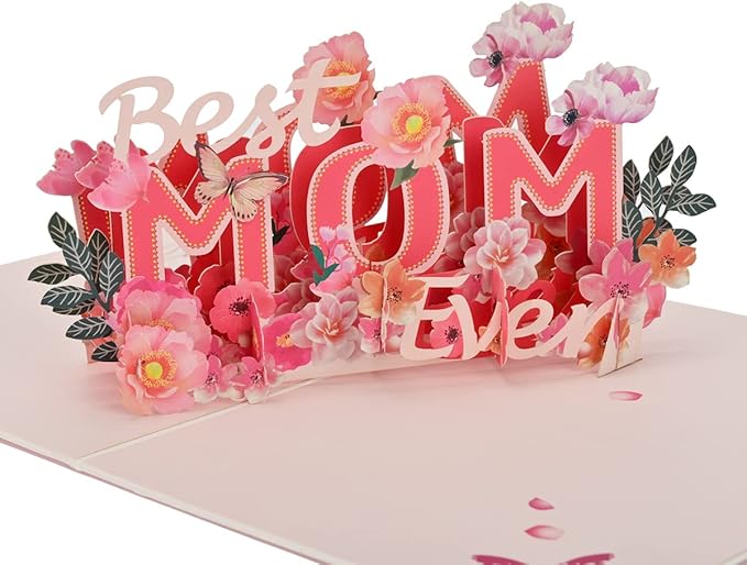 Mother's Day Pop Up Card, 3D Greeting Card for Mother's Day, Thinking of You, Thank You, Anniversary, Engagement, Just Because for Woman Wife Mother Mom All Occasion