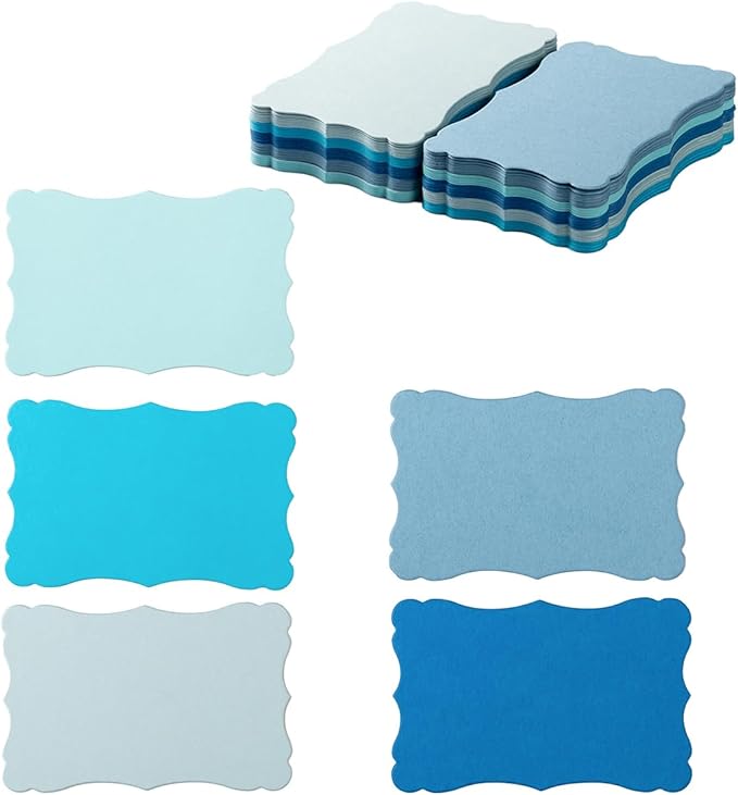 120 Pieces Small Mini Business Cards Vintage Assorted Colors Blank Note Gift for Business Cards, Gift (5 Blue)