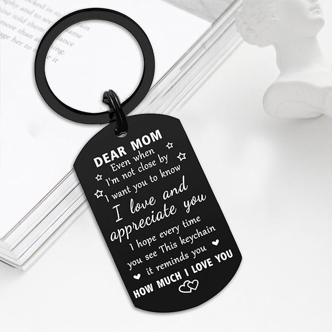 Resdink Happy Mom Christmas Gifts for Women - Remember I Love You Mom Birthday Gifts, Meaningful Mother Keychain Present