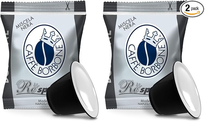 Caffè Borbone Black Blend Nespresso Compatible Espresso Coffee Pods, 50 Count Espresso Pods (Pack of 2)
