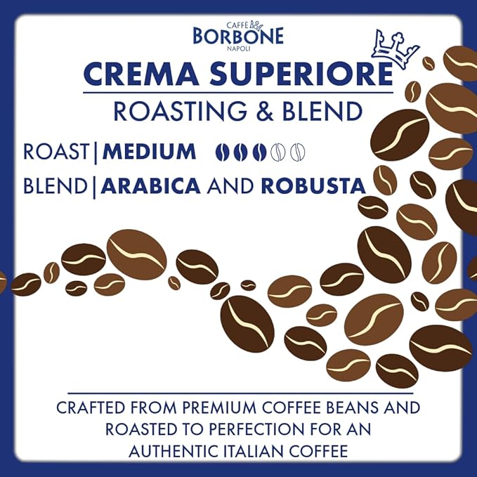 Caffè Borbone Whole Bean Coffee, Medium Roast Arabica and Robusta Blend, Crema Superiore, Rich and Smooth Italian Coffee, 2.2 lb Bag (Pack of 2)