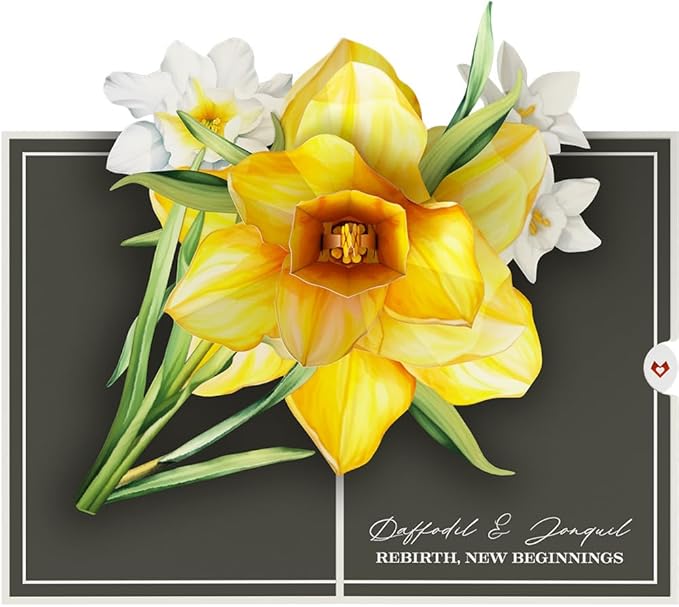 Lovepop Birthday Pop-Up Card for Her and Him - 3D Greeting Cards for Boys, Girls, Men, Women - Born to Bloom: March Birth Month Flowers - 5" x 7" Card - Blank Note Card & Envelope Included