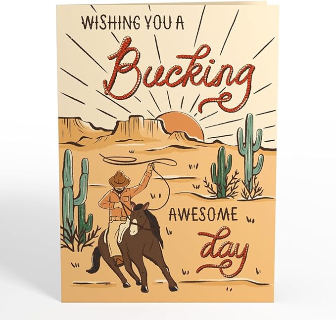 Lovepop Birthday Pop-Up Card for Her and Him - 3D Greeting Cards for Boys, Girls, Men, Women - Bucking Awesome Day - 5" x 7" Card - Blank Notecard & Envelope Included