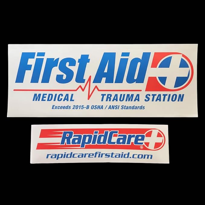 Rapid Care 3-Shelf Metal First Aid Cabinet Empty Wall Mountable Steel First Aid Kit with Door Pouches for Home and Workplace Safety