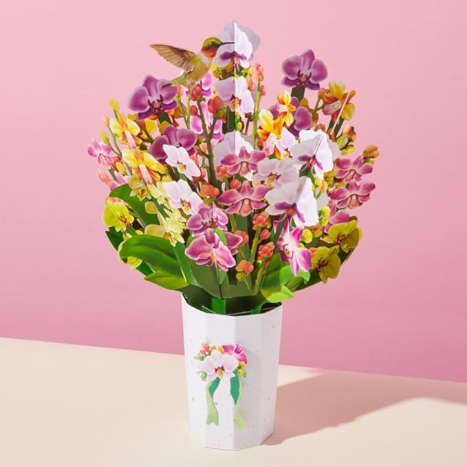 Lovepop Orchid Bouquet, 12 x 8.5 Pop Up Flowers