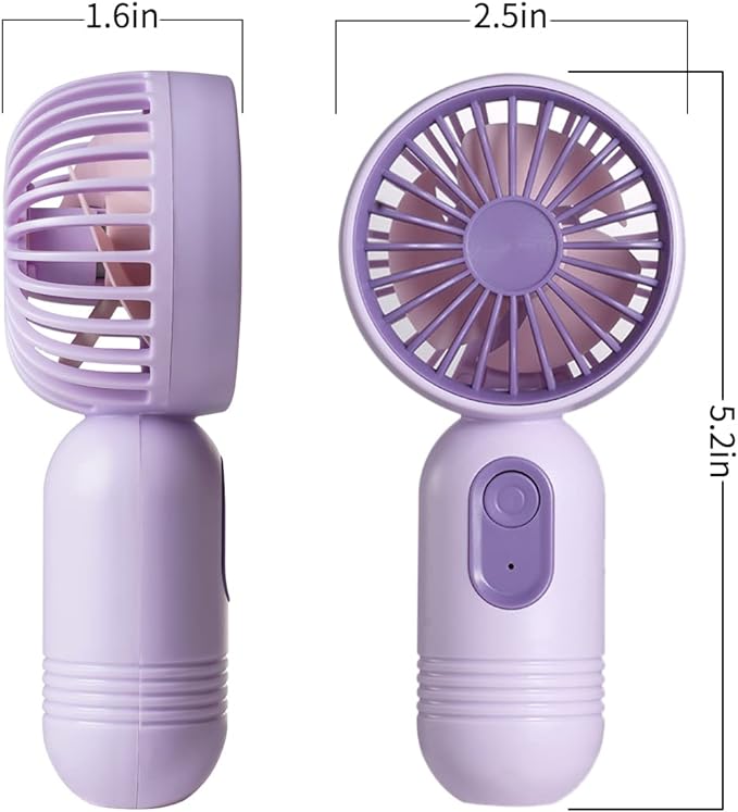 Mini Portable Fan 3 Pack, Cute Handheld Battery Operated Lightweight Small Personal Fan with 3 Speeds and USB Rechargeable Eyelash Fans for Stylish Girl Kids Women Men Office Outdoor Travel Camping