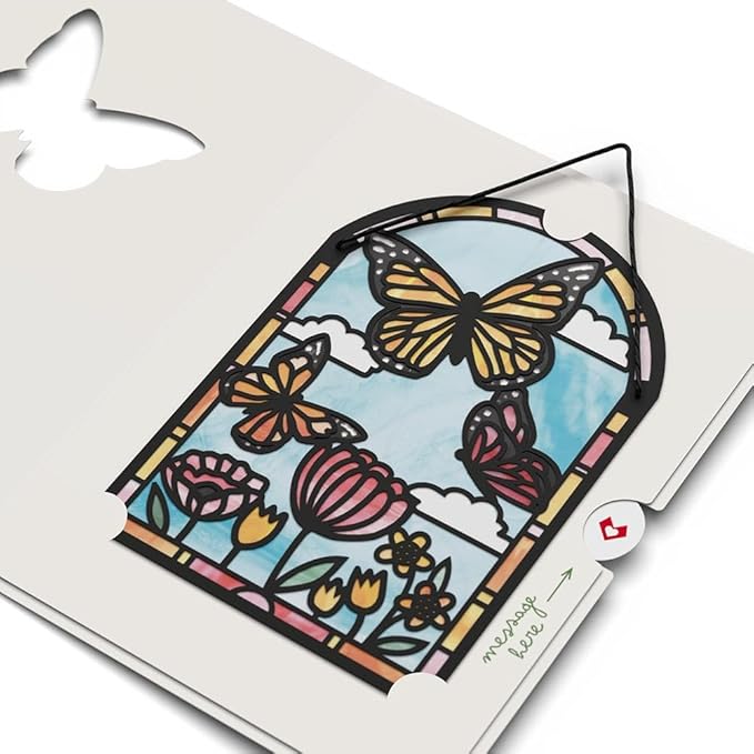Lovepop Suncatcher Card for Her and Him - 3D Everyday Greeting Cards for Boys, Girls, Men, Women, Son, Daughter - You Are So Loved Butterflies - 5" x 7" Card - Blank Note Card & Envelope Included