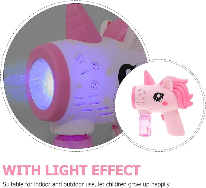 Alasum Automatic Unicorn Bubble Maker Handheld Bubble Blower for Pink Non-Battery Operated Outdoor Machine