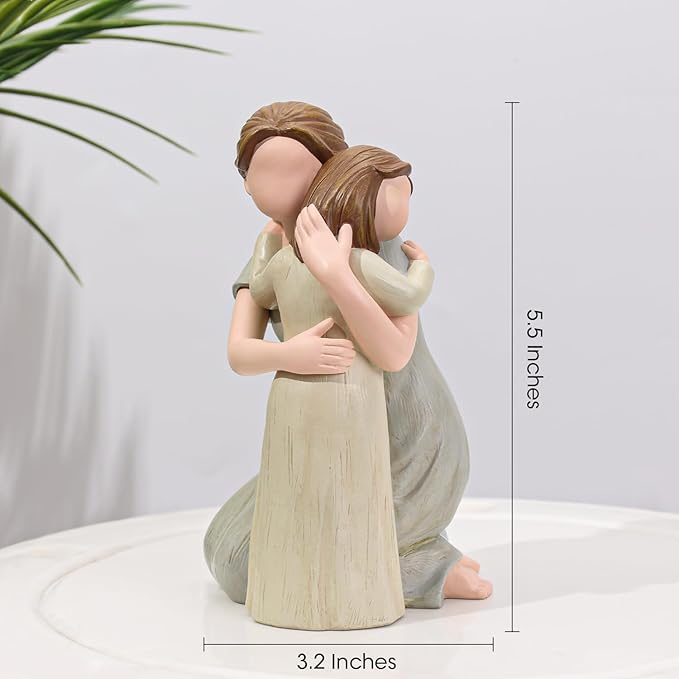 Mother and Daughter Figurine Sculpture, Sculpted Hand-Painted Figure Love My Daughter Gift for Mother’s Day Anniversary Birthday