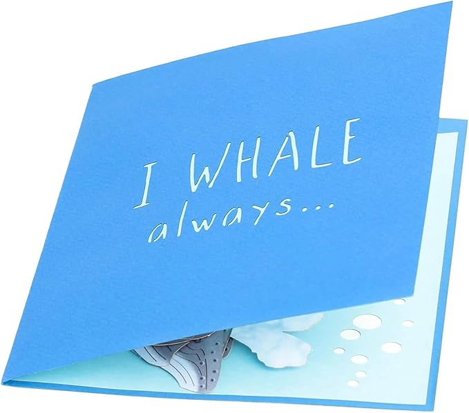PopLife® Humpback Whale Parent and Child 3D Pop Up Card - Mother's Day Gift, Whale Lover's Birthday, Graduation - for Mom, for Daughter, for Son, for Parent, for Dad