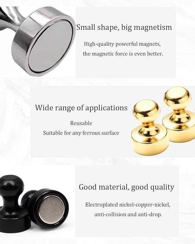 Fridge Magnet, 20Pcs Silvery Refrigerator Magnets, Small and Strong Magnets for Whiteboard, Office, Classroom, Map, Kitchen Accessories, Office Accessories, Locker Accessories, Map Decorative