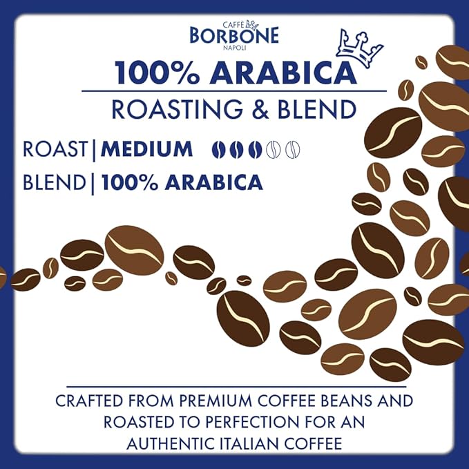 Caffè Borbone Whole Bean Coffee, Medium Roast 100% Arabica Blend, Aromatic and Refined Italian Coffee, 2.2 lb Bag