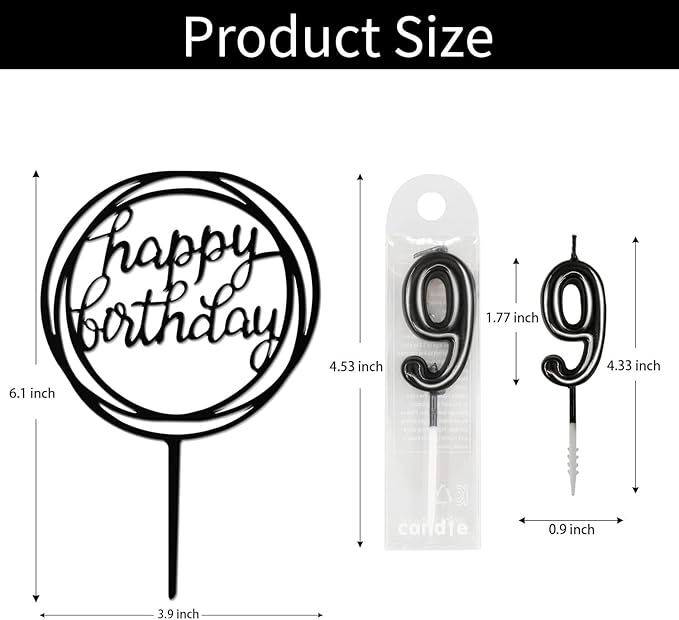 10-Piece Number Birthday Candles - Glitter Cake Topper Decoration for Birthday and Wedding Parties