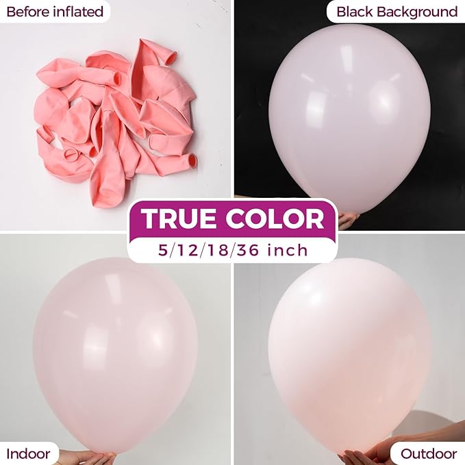 Bezente Pastel Pink Latex Party Balloons - 150 Pack 5 inch Round Helium Light Pink Small Bridal Pink Balloons for Gender Reveal Bridal Shower Birthday Wedding Anniversary Party Decoration