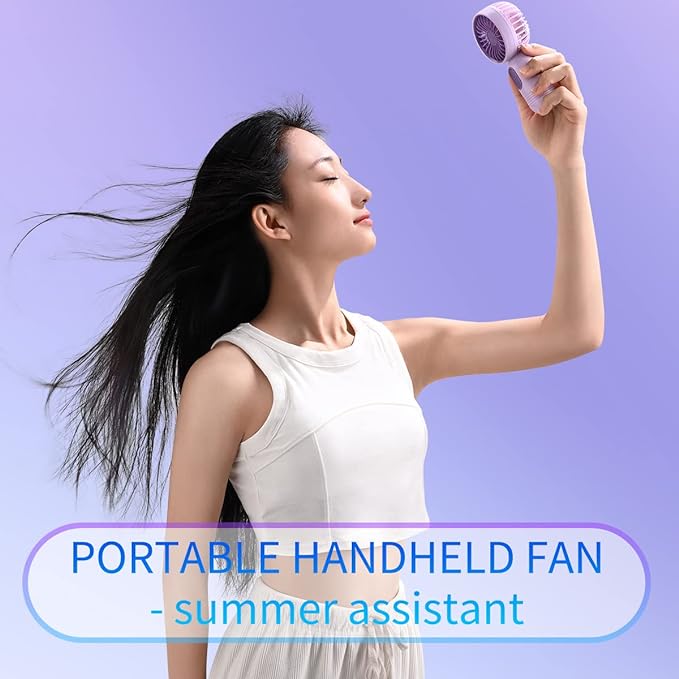 Mini Portable Fan 3 Pack, Cute Handheld Battery Operated Lightweight Small Personal Fans with 3 Speeds and USB Rechargeable Eyelash Fan for Stylish Girl Kids Women Men Office Outdoor Travel Camping