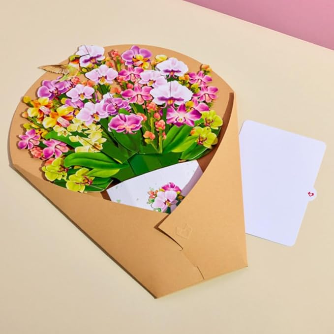 Lovepop Orchid Bouquet, 12 x 8.5 Pop Up Flowers