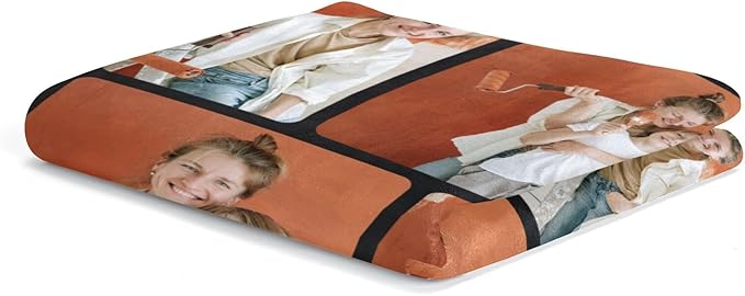 Custom Blankets with Photos for Family, Personalized Picture Blanket, Customized Blankets with Picture as Gifts for Chrimstas Birthday Mothers Day Fathers Day