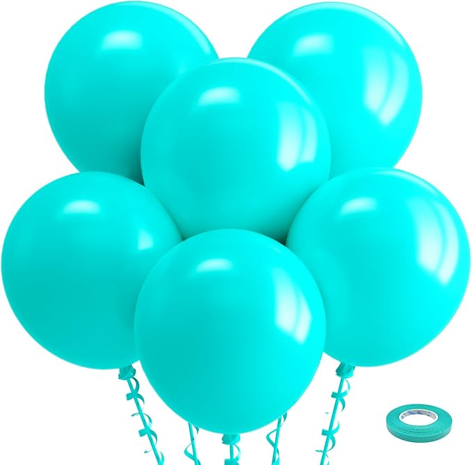 Bezente Teal Balloons 18 Inch - 30 Pack Large Thick Teal Balloons Big Round Turquoise Latex Balloon for Wedding Bridal Shower Birthday Party Backdrop Decorations