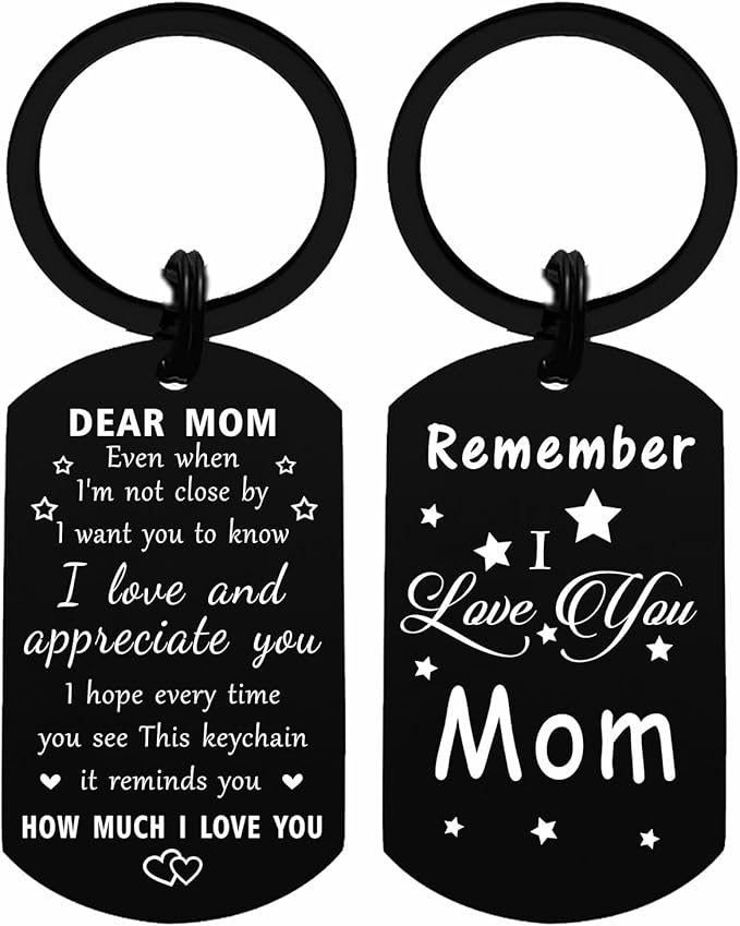 Resdink Happy Mom Christmas Gifts for Women - Remember I Love You Mom Birthday Gifts, Meaningful Mother Keychain Present