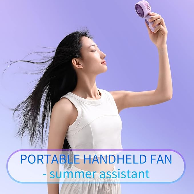 Mini Portable Fan 3 Pack, Cute Handheld Battery Operated Lightweight Small Personal Fans with 3 Speeds and USB Rechargeable Eyelash Fan for Stylish Girl Kids Women Men Office Outdoor Travel Camping