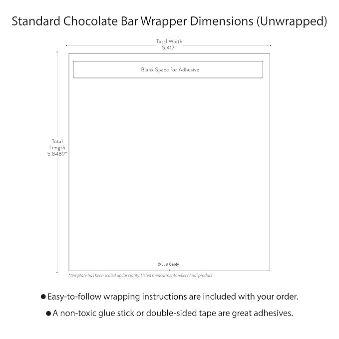 Milestone Party Favors For Adults Birthday Crunch Candy Bars, Prewrapped, Personalized labels with Photo (36 Pack) - All Ages