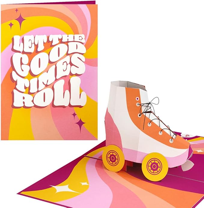 Lovepop Everday Pop-Up Card for Her and Him - 3D Greeting Cards for Boys, Girls, Men, Women - Let the Good Times Roll Roller Skate - 5" x 7" Card - Blank Notecard and Envelope Included
