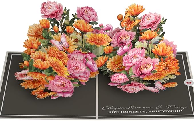 Lovepop Everyday Pop-Up Card for Her and Him - 3D Greeting Cards for Boys, Girls, Men, Women - Born to Bloom: November Birth Month Flowers - 5" x 7" Card - Blank Notecard & Envelope Included