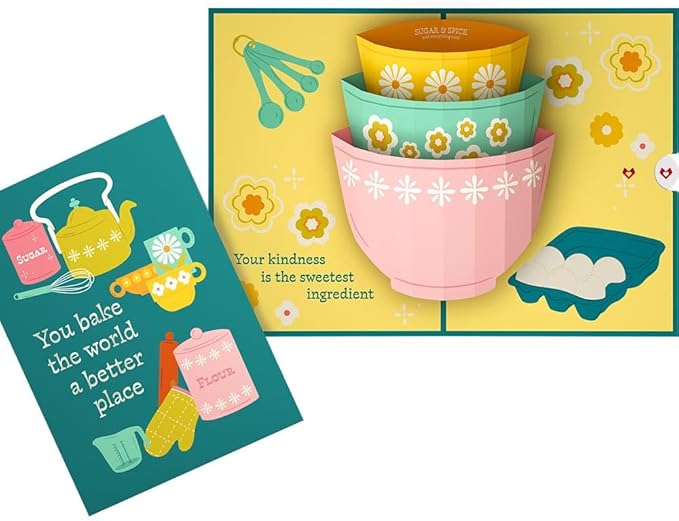 Lovepop Everday Pop-Up Card for Her and Him - 3D Greeting Cards for Boys, Girls, Men, Women - You Bake the World a Better Place - 5" x 7" Card - Blank Notecard and Envelope Included